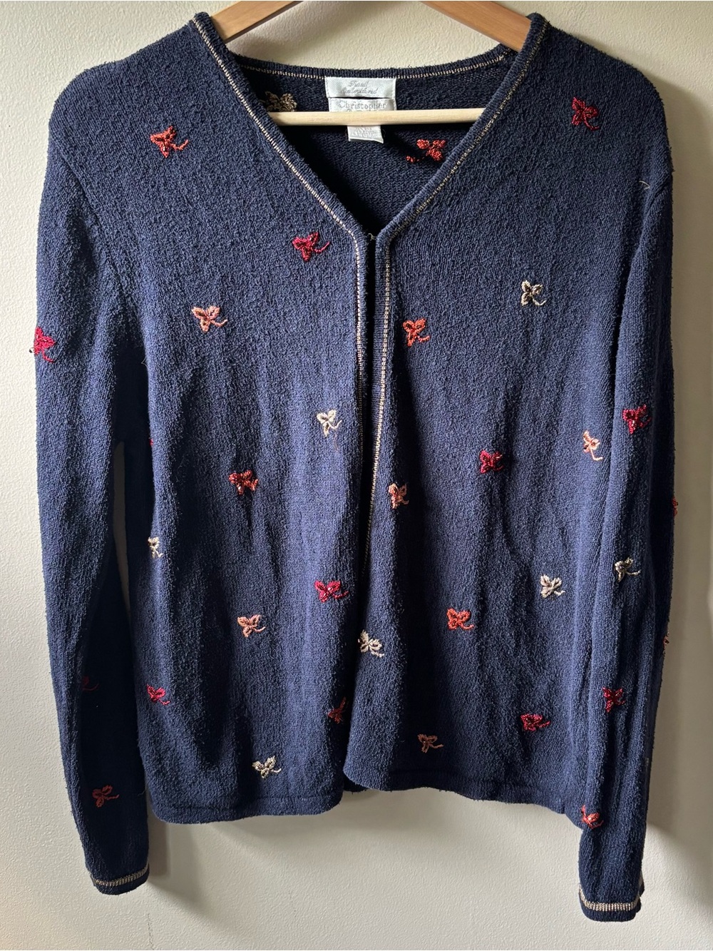 Christopher & Banks 2002 Navy Silk Cardigan